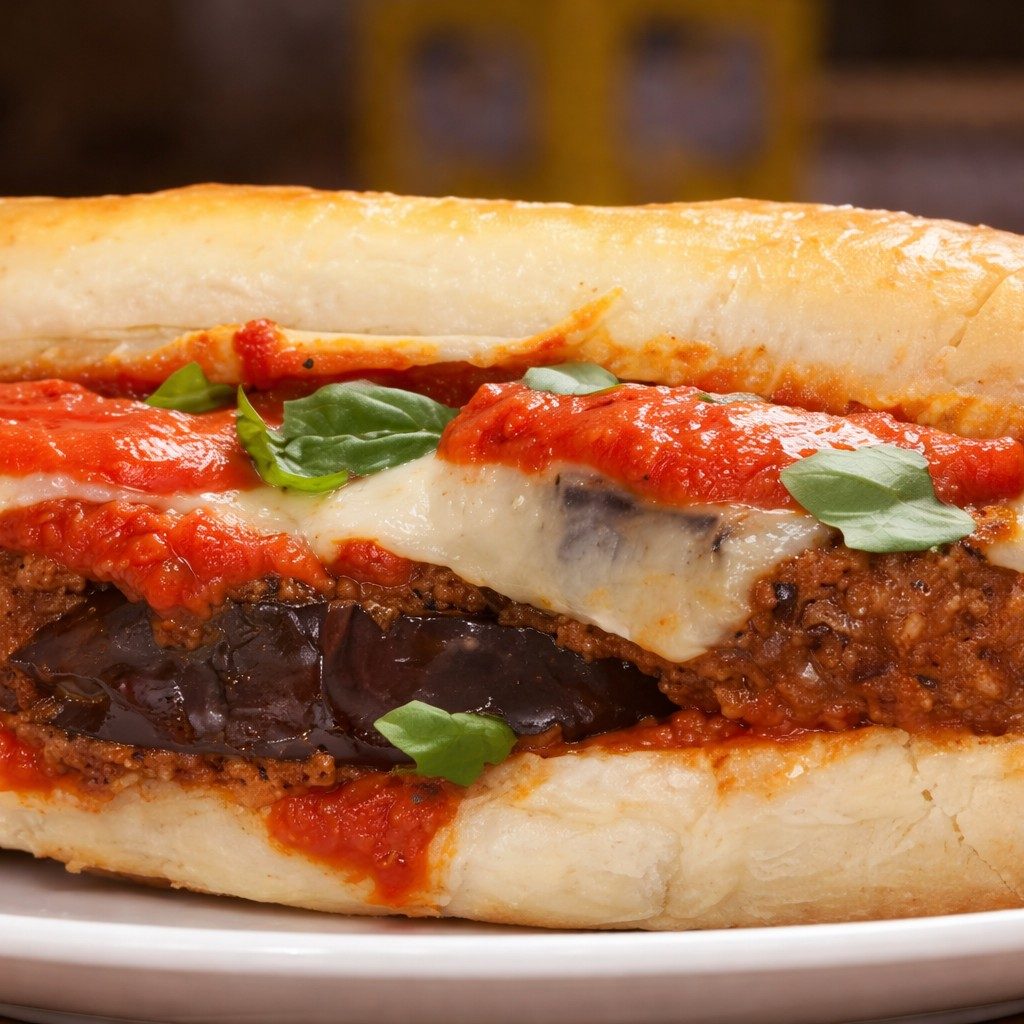 Eggplant Parmigiano Hero.